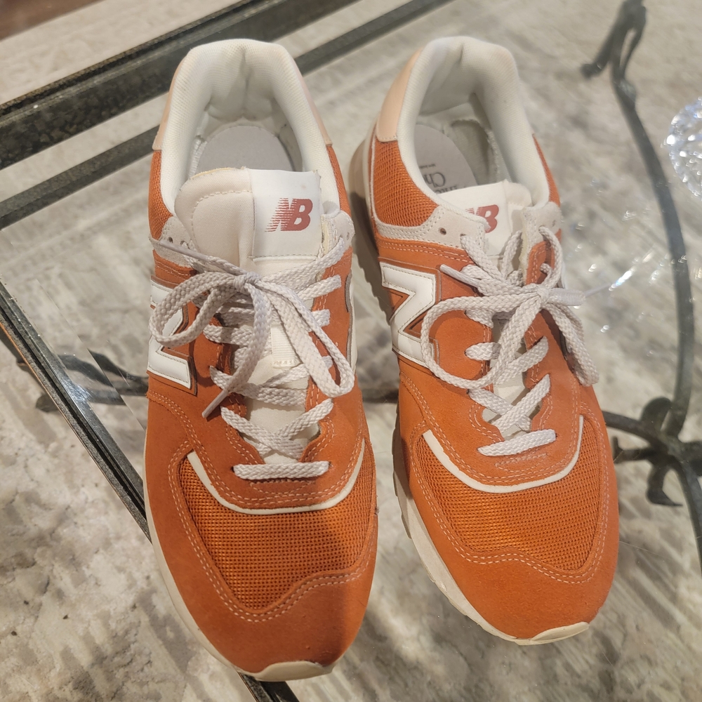 New Balance Orange and White Sneakers